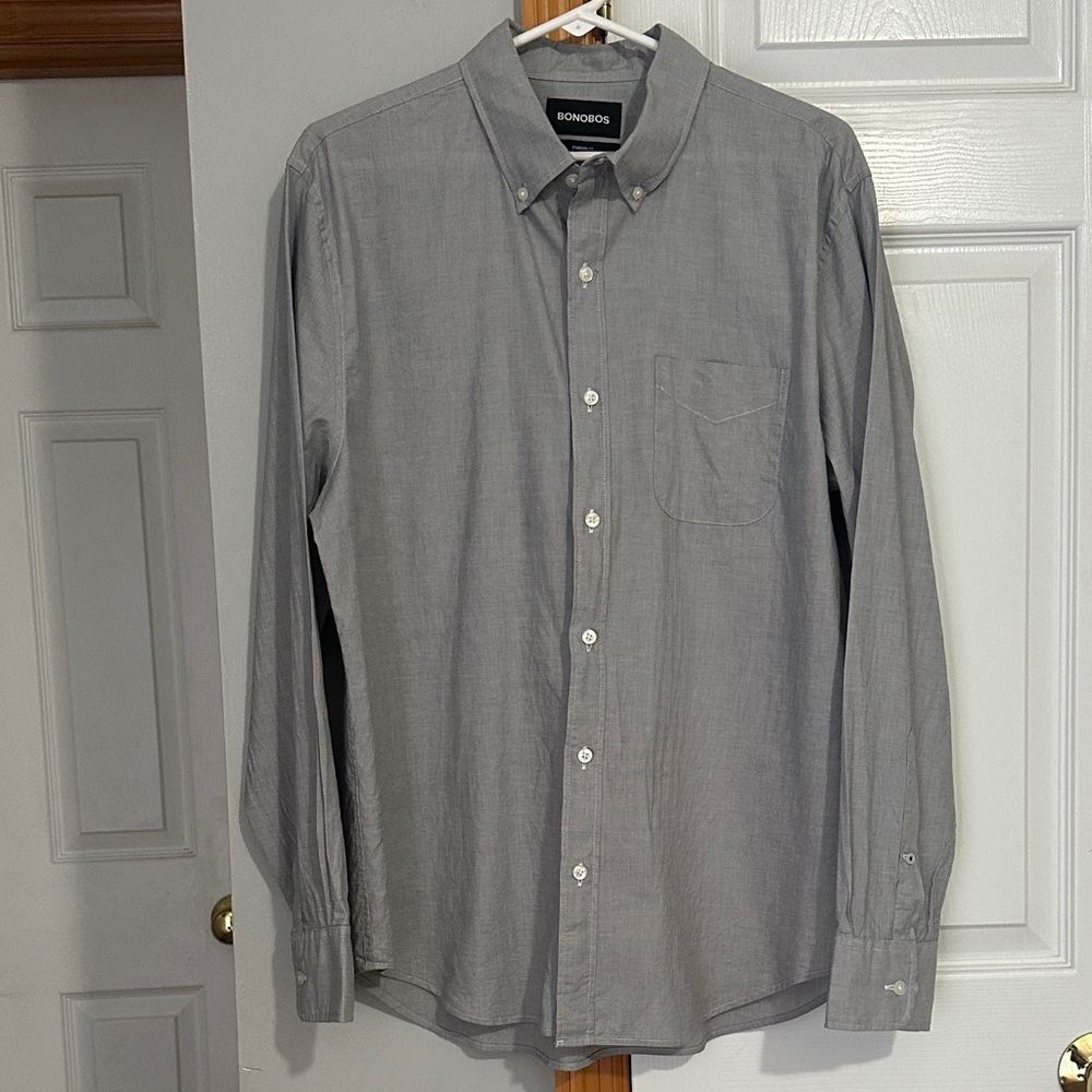 Bonobos Gray Light Weight Button Down Shirt